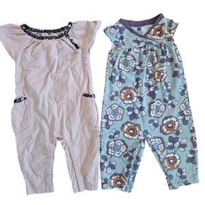 Bundle Tea Collection Baby Girl Romper Summer Spring Cotton 2 Piece 3-6 Months